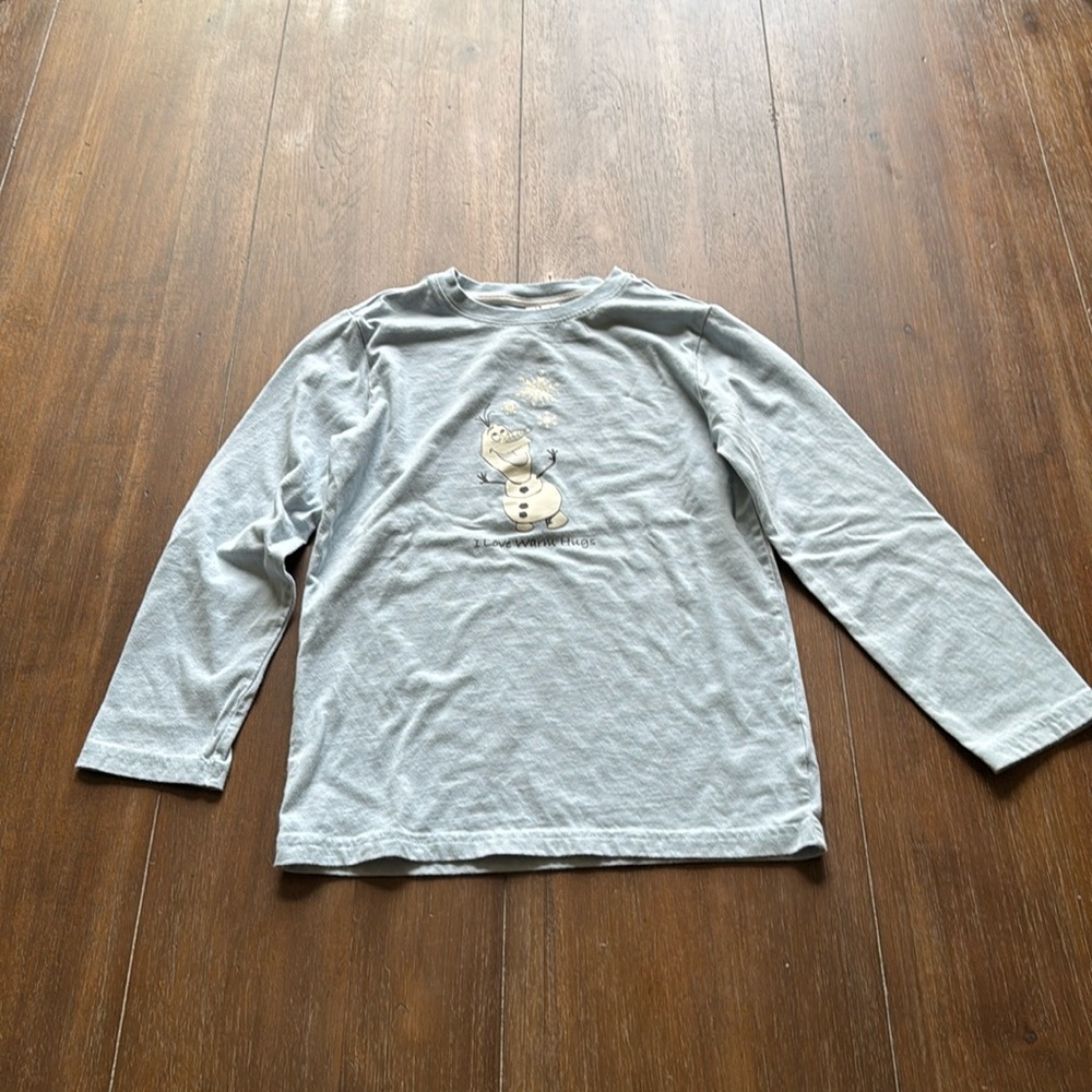 Size 8 Disney X Janie and Jack Frozen Olaf snowflakes cotton long sleeve tee